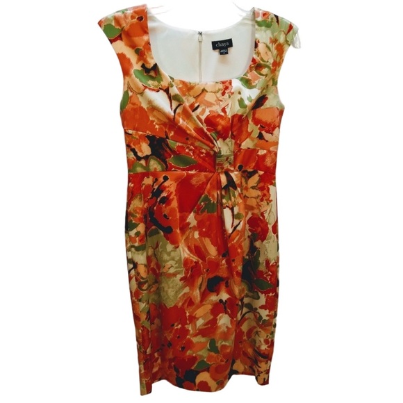 Chaya Dresses & Skirts - Chaya Sleeveless Floral Sheath Dress Size 10 Scoop Neck Work Wedding Cocktail